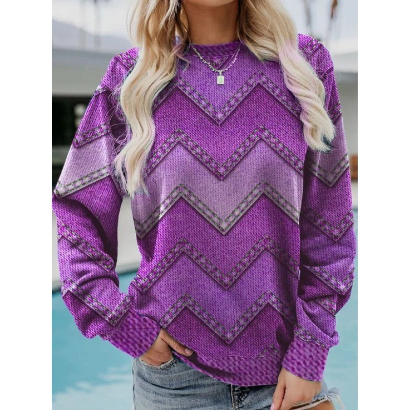 EB | Lässiges Sweatshirt mit Zigzag-denimlook Weich und Trendy Perfekt für Den Alltag