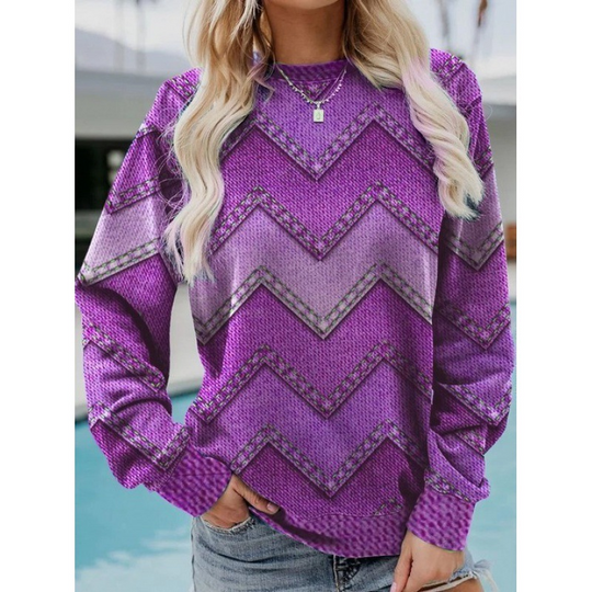 EB | Lässiges Sweatshirt mit Zigzag-denimlook Weich und Trendy Perfekt für Den Alltag