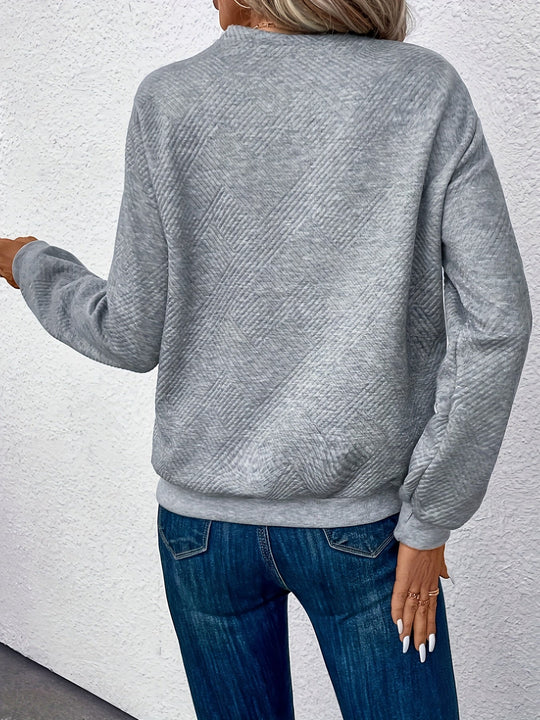 EB | Leichtes Sweatshirt mit Knopfdetails Polyester Komfortabel und Stilvoll