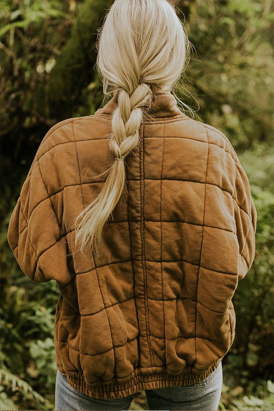 EB | Aufgesetzte Tasche Steppjacke Crop