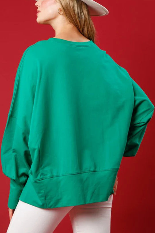 EB | Weihnachtsmann Pailletten Lässig Lockere Lange Ärmel Sweatshirt