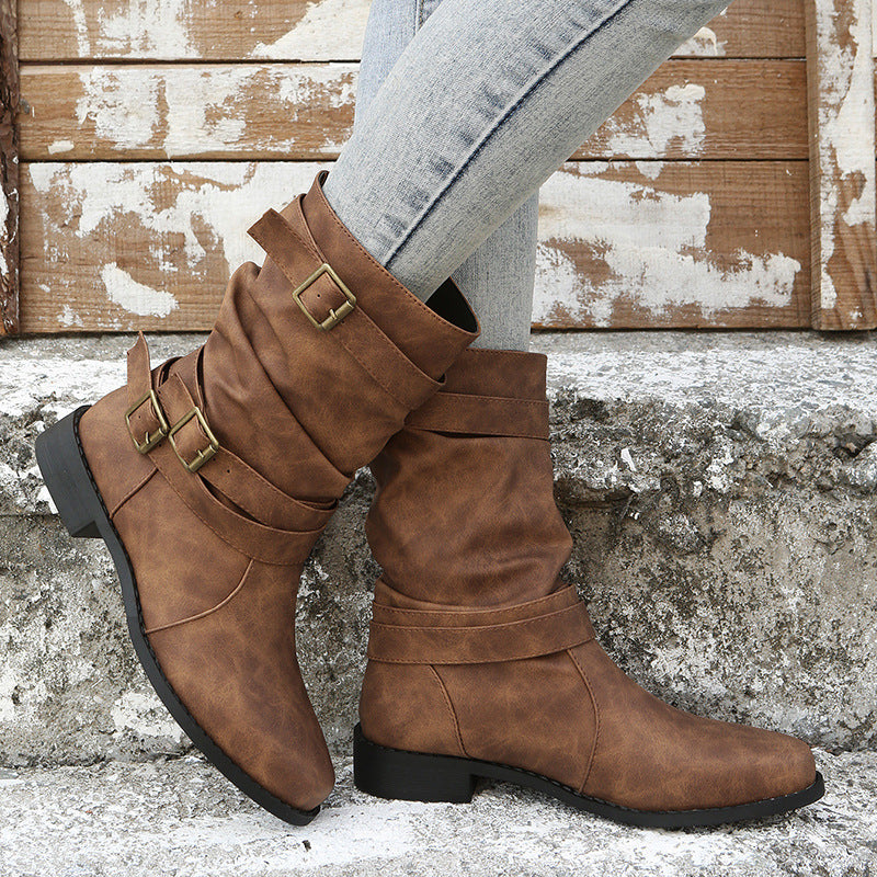 Lässige Gürtelschnallen Stiefel EB