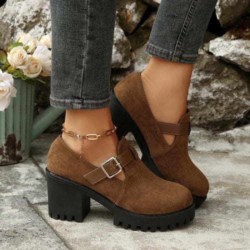 Modische Ankle Boots mit Blockabsatz EB EB
