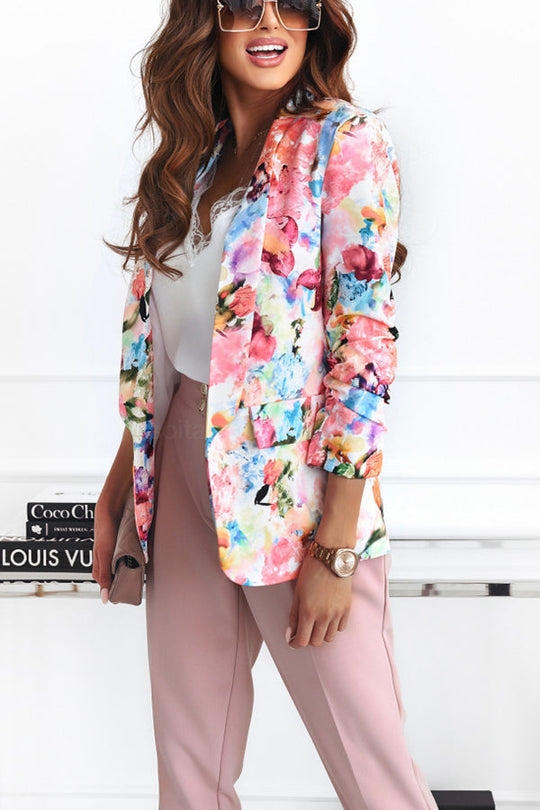 EB | Freie und Echte Florale Revers Freizeitanzug Blazer