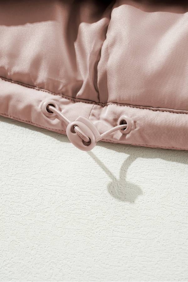 EB | Rosa Volle Reißverschluss Gesteppt Pufferjacke