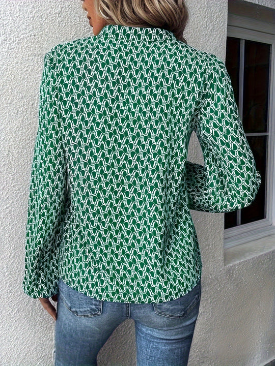 EB | Stilvolle Bluse mit Grafischem Muster Polyester Elegant und Komfortabel