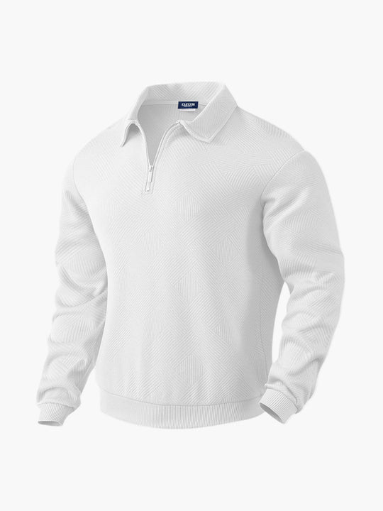 EB | Halb-Zip Pullover mit Strukturmuster - Smart-Casual Stil für Alltag und Büro