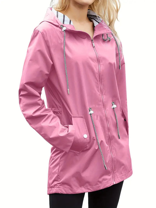 EB | Lässiger Wasserdichter Hoodie mit Langen Ärmeln, Knie-Lang für Frauen Perfekt für Herbst und Winter