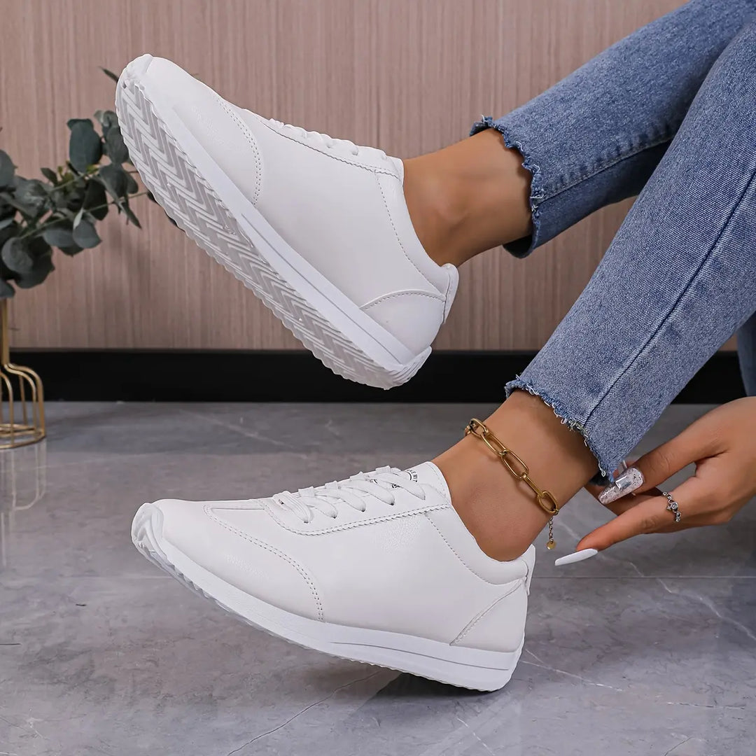 Einfarbige Freizeit-Sportschuhe für Damen mit dicken Sohlen EB EB