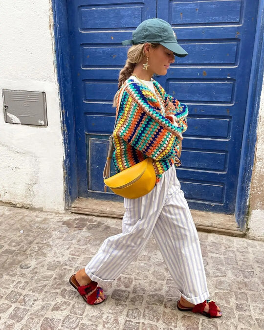EB | Stilvolle Bunte Strickjacke