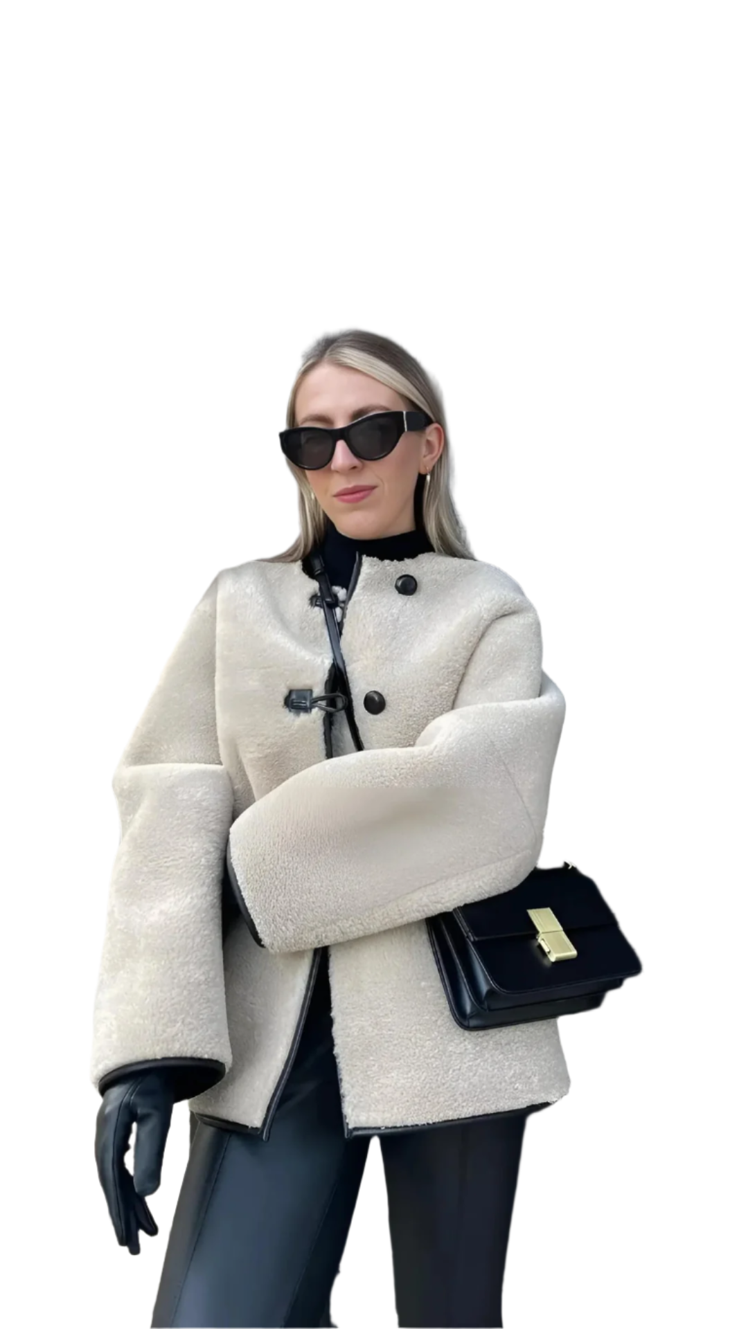 EB | Leder Damenjacke mit Kunstpelz