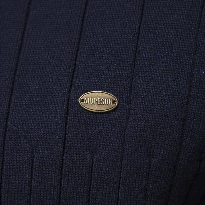 EB | Strickpullover mit Half-zip Wollmischung Warm, Klassisch