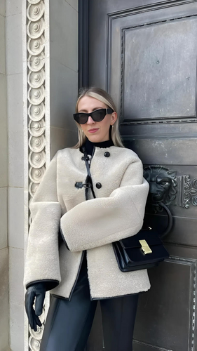 EB | Leder Damenjacke mit Kunstpelz