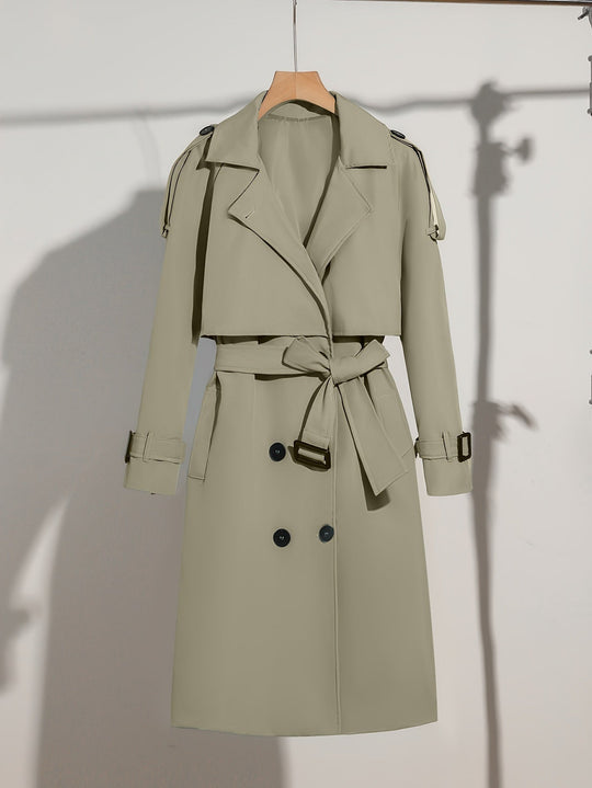 EB | Mantel mit Gürtel-Design Casual Plus Size für Frauen Perfekt für lässige Tage