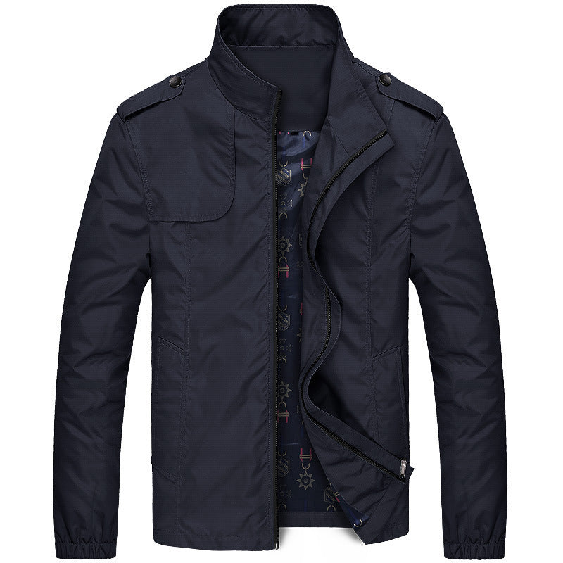 EB | Freizeitjacke Slim Fit - Winddichte Übergangsjacke mit Stehkragen und Taschen, Modernes Design für Alltag und Outdoor