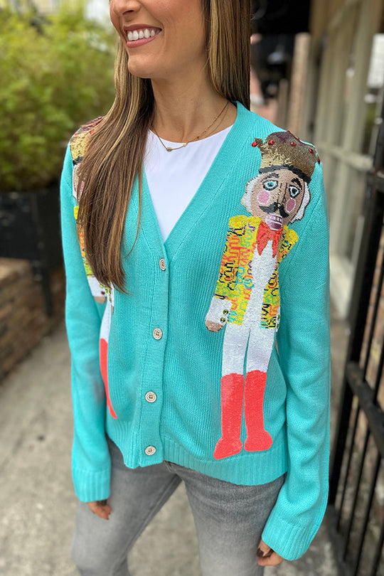 EB | Weihnachtsnussknacker Pailletten Freizeit Strickjacke