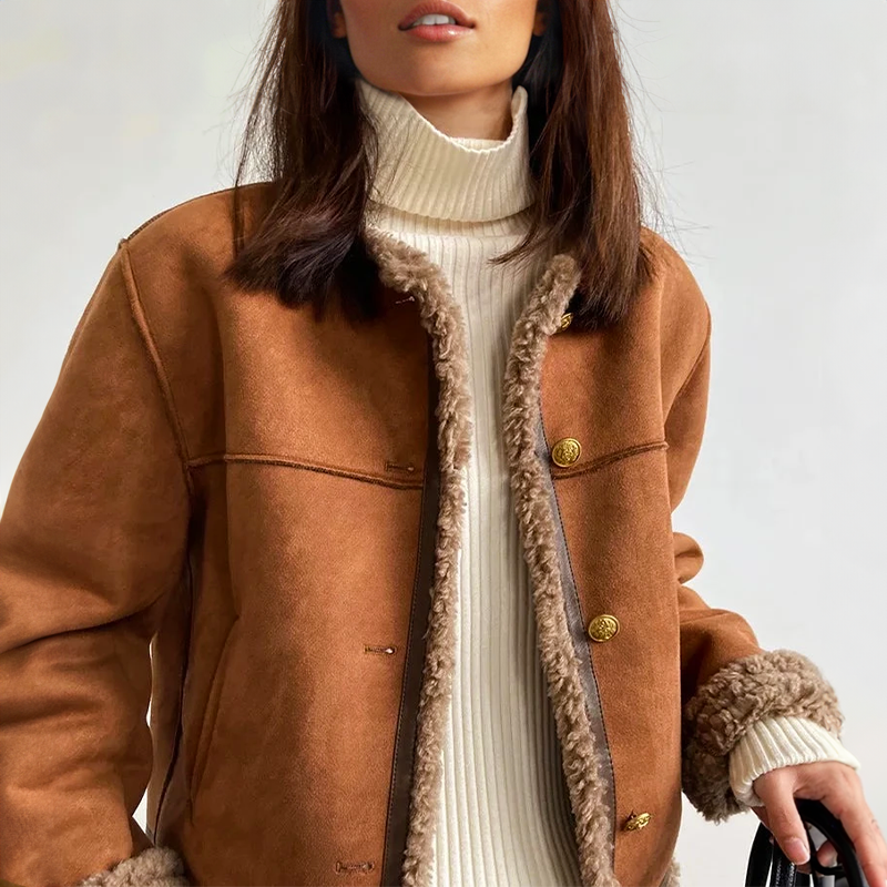 EB | Vintage Wildlederjacke - Warmer und Bequemer Schnitt