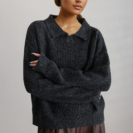 EB | Strick Lockerer Pullover mit Langen Ärmeln