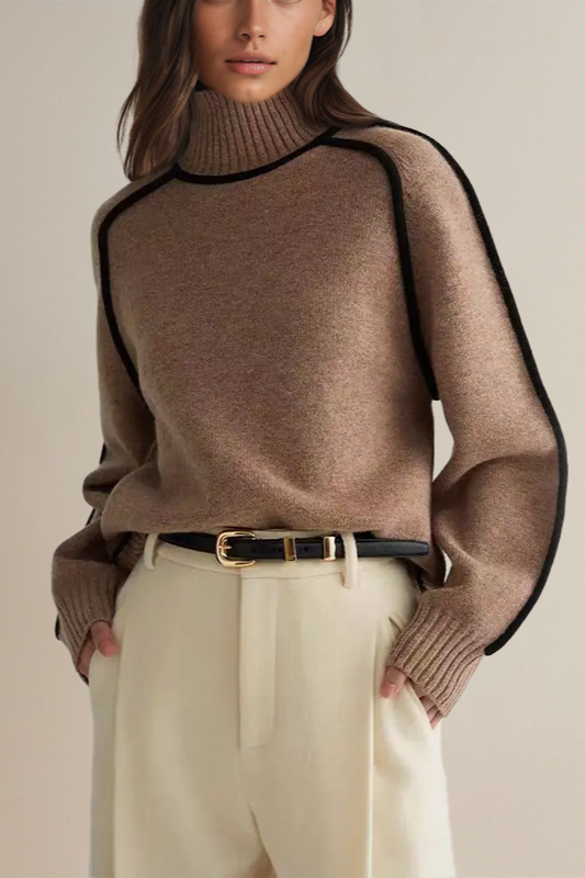 EB | Pullover - Damen Luxus Rollkragenpullover