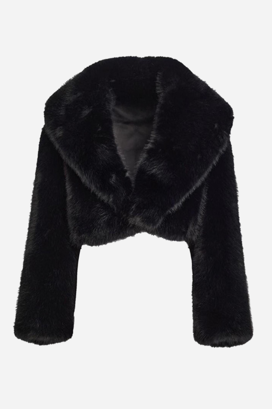 EB | Gekürzte Schal-Kragen Kunstpelzjacke