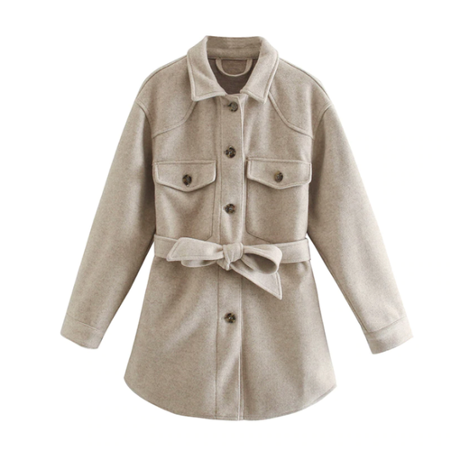 EB | Damen Mid-Length Wollmantel - Stilvoller und Eleganter Übermantel