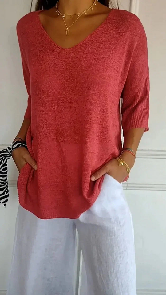 EB | Damen Langarm Shirt Stricktop