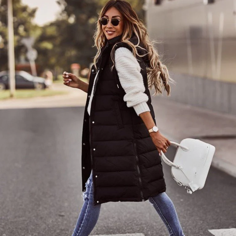 EB | Damen Leichte Steppjacke Daunenjacke Lang