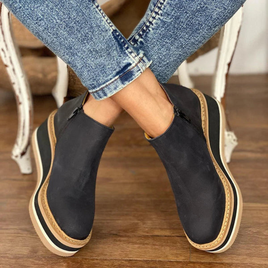 EB | Damen Plateau Stiefeletten Schwarz