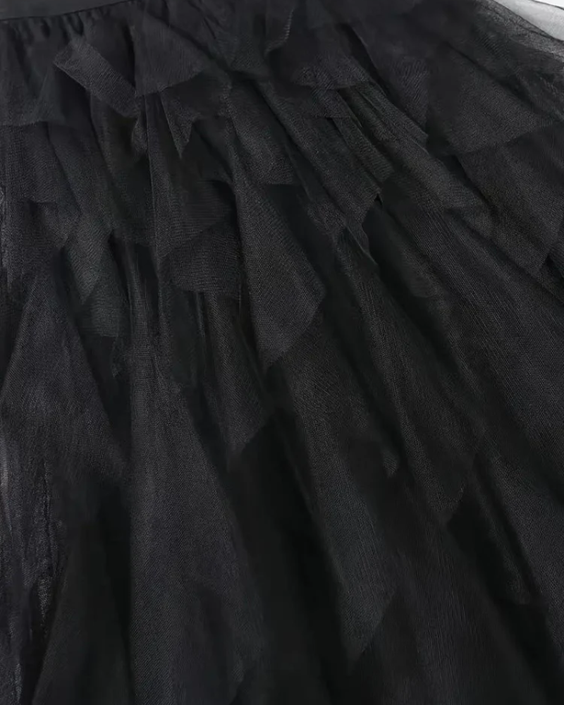 EB | Damen Langer Rüschenrock Midirock