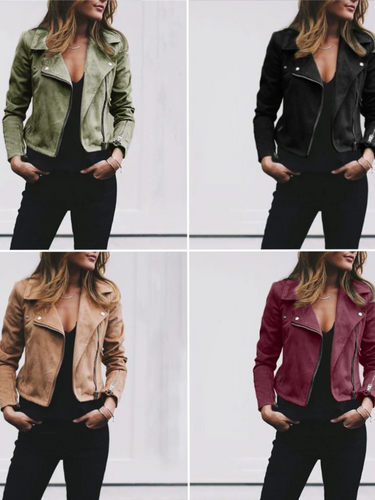 EB | Damen Schwarz Bikerjacke Ubergangs