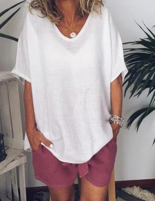 EB | Damen Oversized T-Shirt Weiß