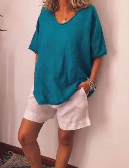 EB | Damen Oversized T-Shirt Weiß