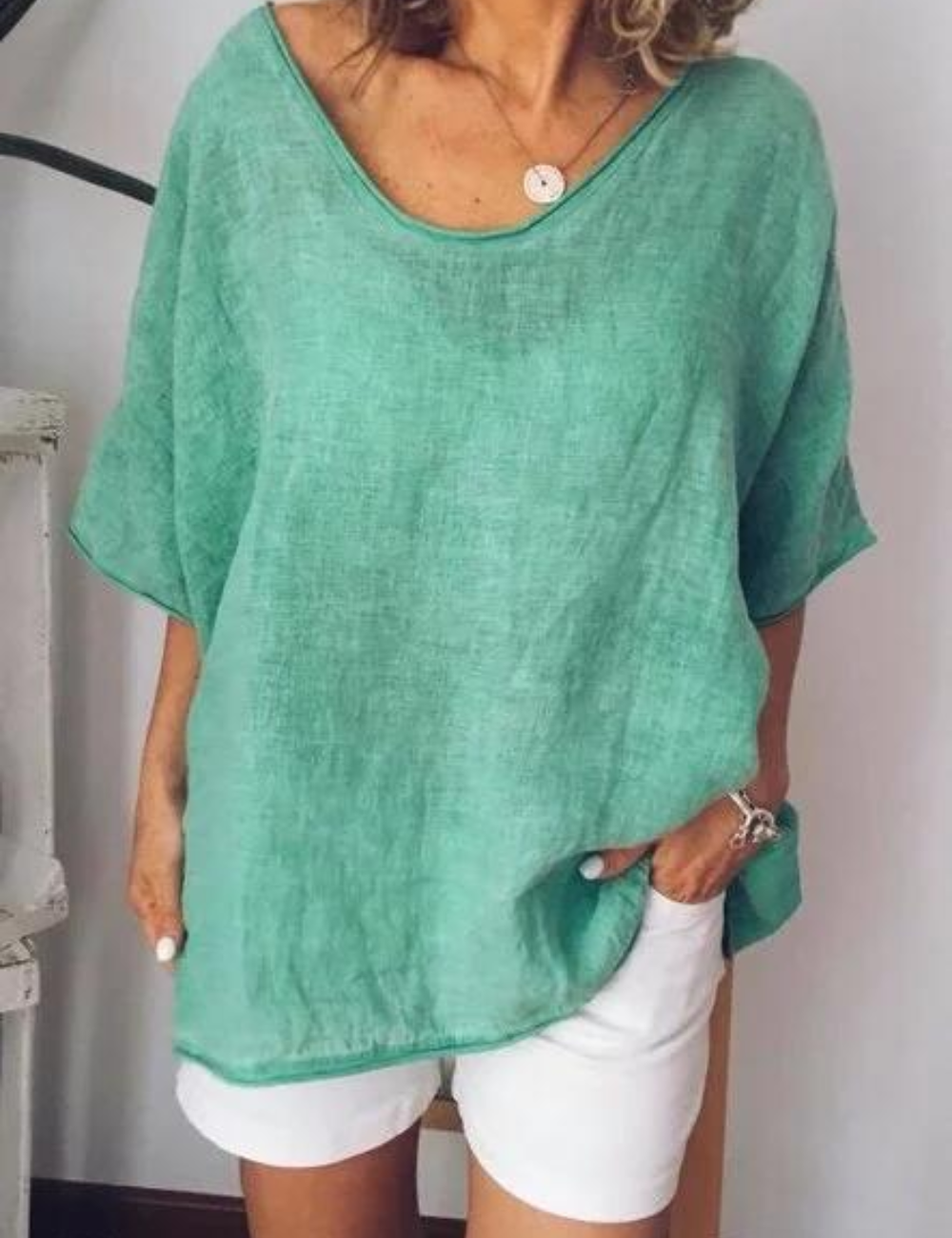 EB | Damen Oversized T-Shirt Weiß