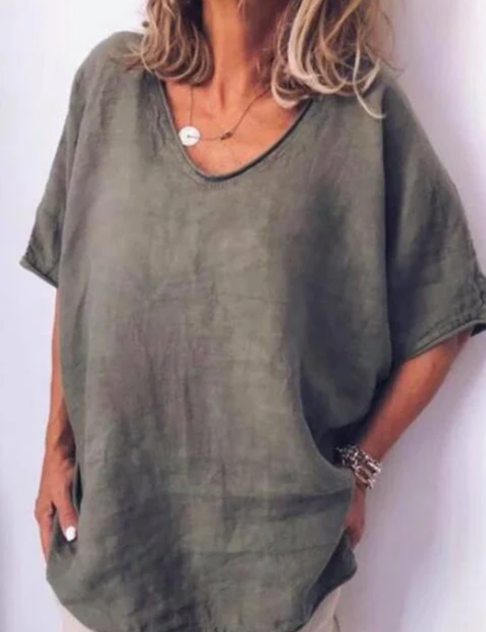 EB | Damen Oversized T-Shirt Weiß