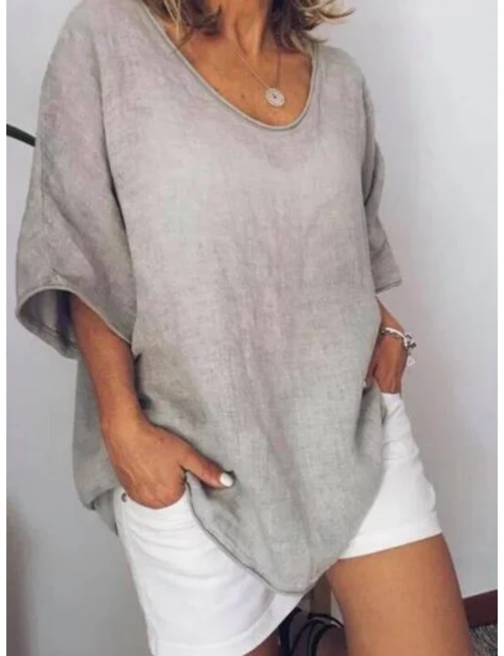 EB | Damen Oversized T-Shirt Weiß