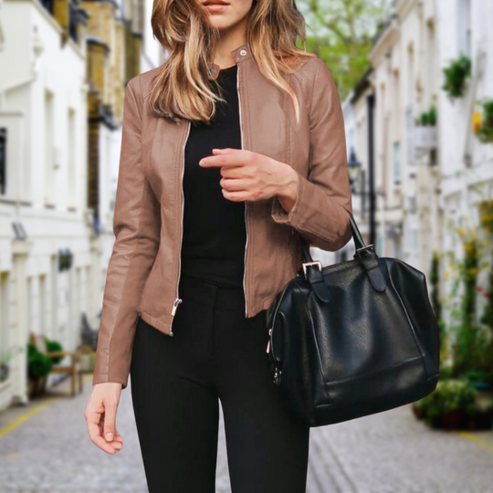 EB | Lederjacke - Slim Fit mit Stehkragen