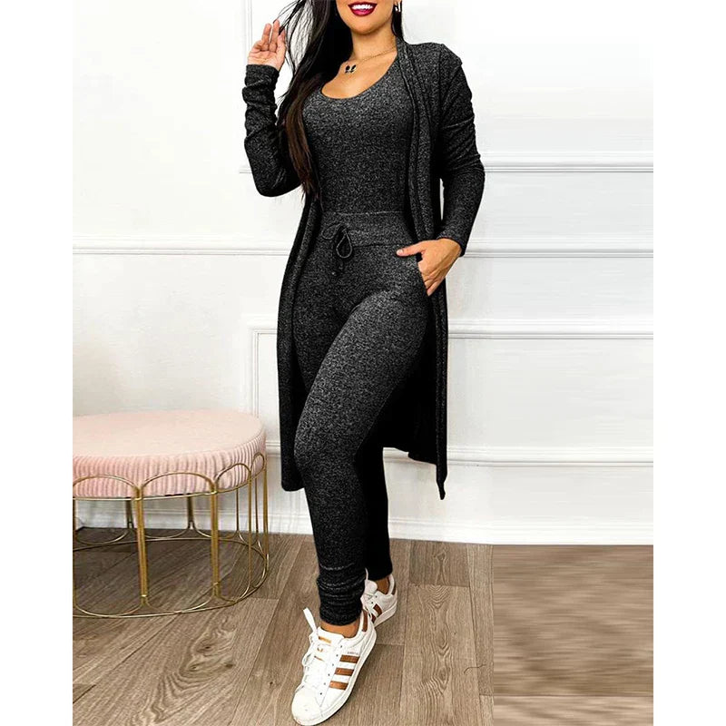 EB | Damen 3 Teiliges Loungewear Satz mit Jacke
