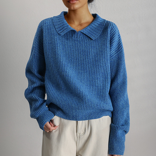 EB | Strick Lockerer Pullover mit Langen Ärmeln