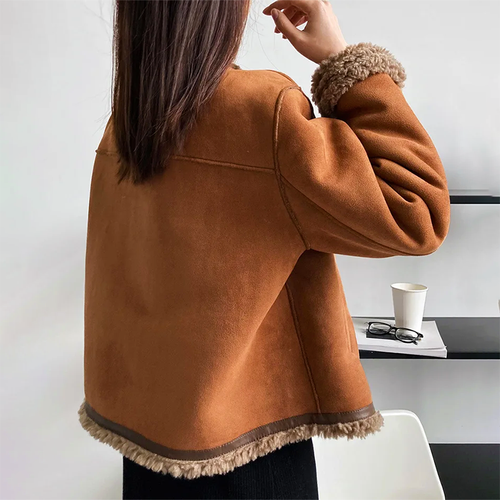 EB | Vintage Wildlederjacke - Warmer und Bequemer Schnitt