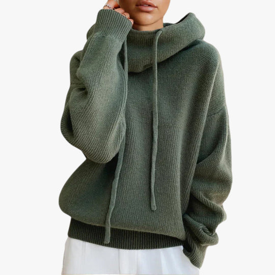 EB | Oversized Strickpullover mit Hohem Kragen Acryl Warm und Komfortabel