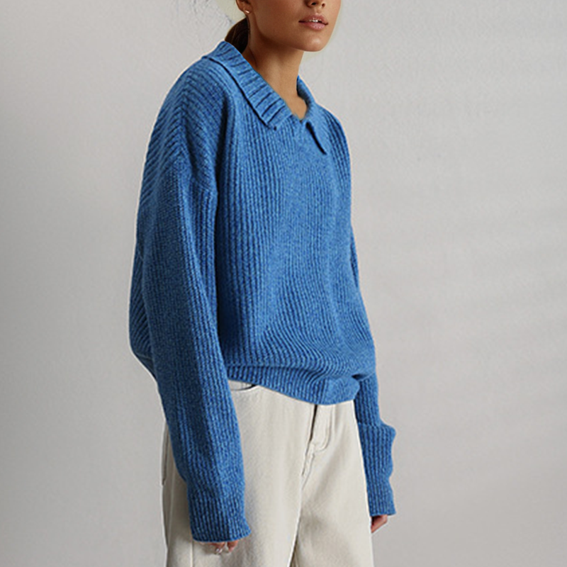 EB | Strick Lockerer Pullover mit Langen Ärmeln