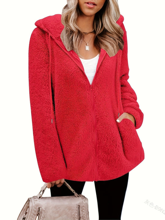 EB | Leichtgewicht Teddyjacke mit Kapuze Polyester Warm und Bequem