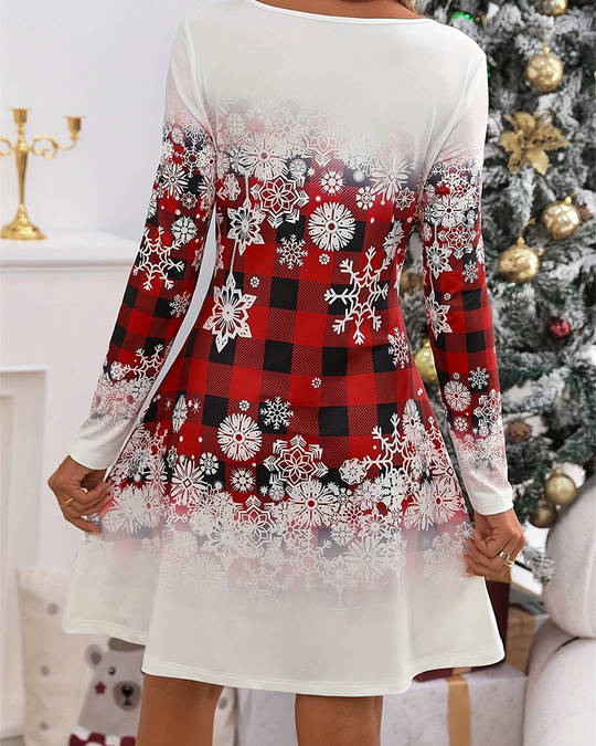 EB | Weihnachts-Schnee-Tartan-Minifaltenrock