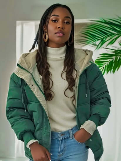 EB | Damen Fleecegefütterte Kapuzenjacke