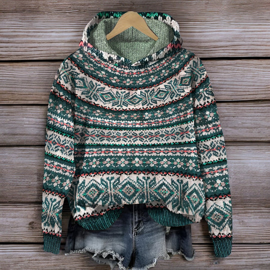 EB | Isländischer Gestrickter Kapuzenpullover für Den Winter