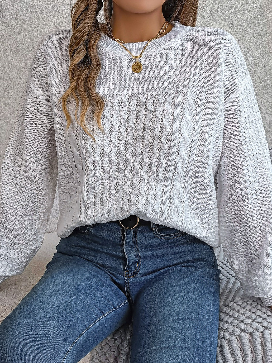 EB | Sweater - Strukturstrick Rundhals Pullover