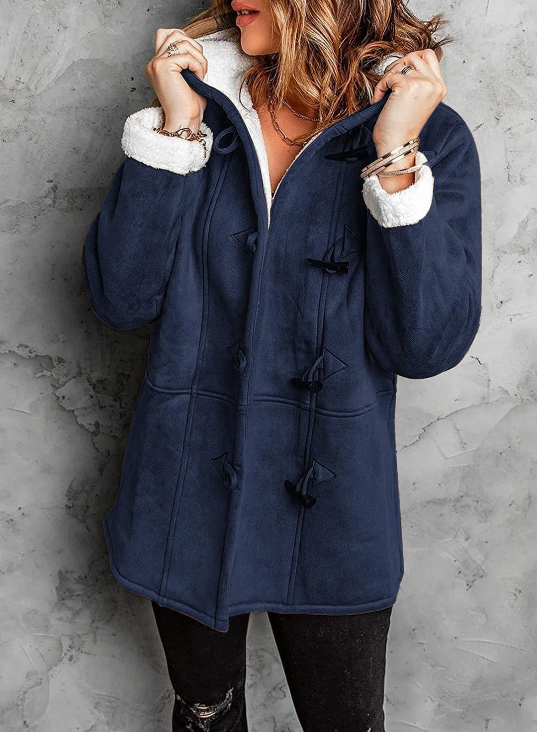 EB | Warme & Kuschelige Fleece-Damenjacke mit Kapuze