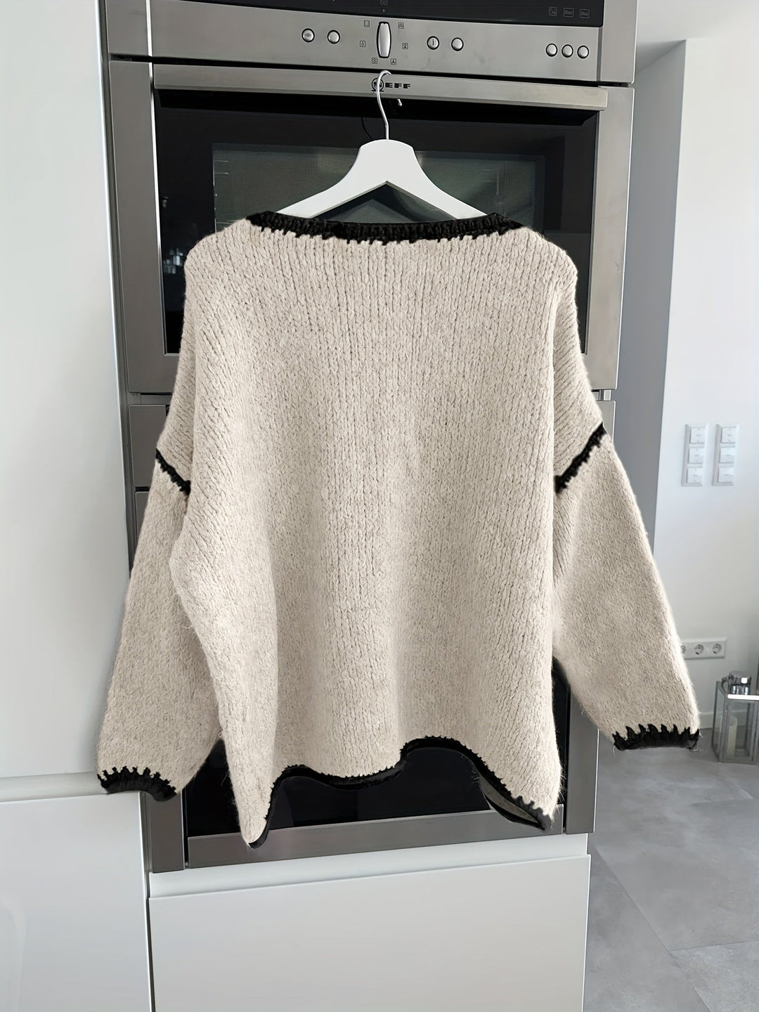 EB | Lockere Strickpullover Weich und Gemütlich Einzigartige Häkel-details