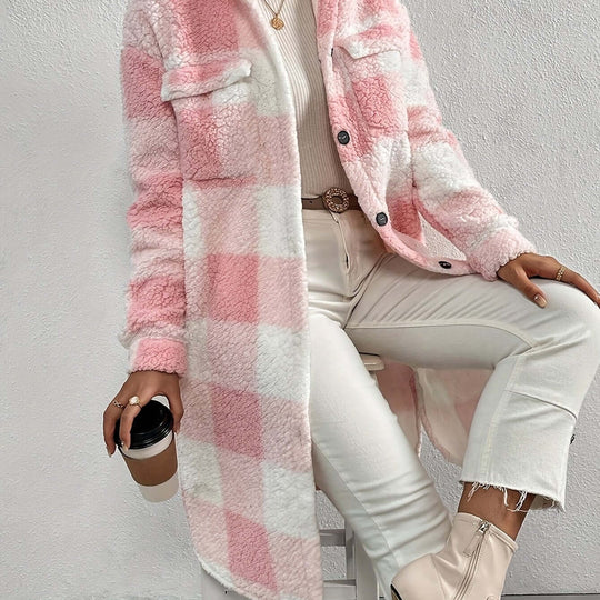 EB | Damen Karierter Langarmmantel