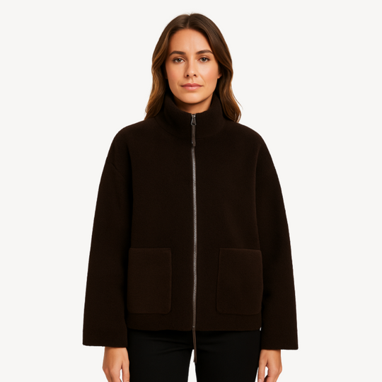 EB | Damen Bequeme Zip-Up Fleecejacke